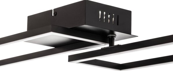 Briloner Frame LED mennyezeti lámpa, távirányítóval, fekete, dimmelhető, Fekete, Nappali / Étkező, fém, Modern