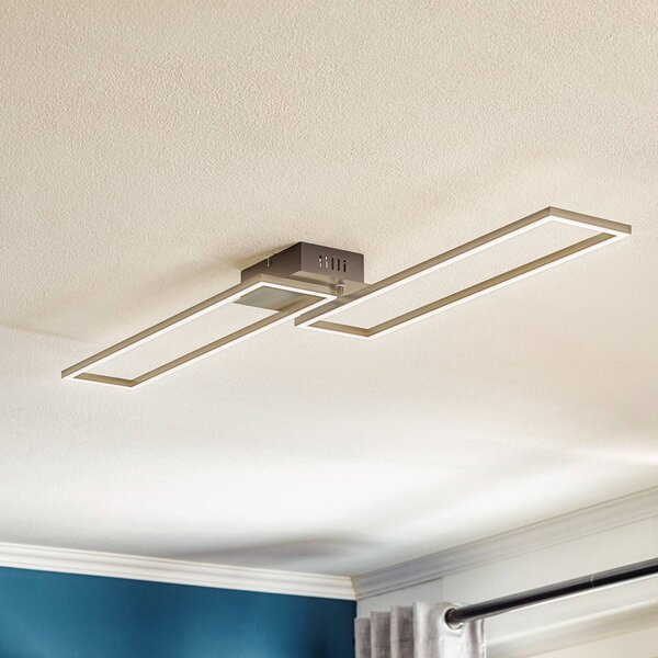 Briloner Frame LED mennyezeti lámpa, távirányítóval, fekete, dimmelhető, Fekete, Nappali / Étkező, fém, Modern