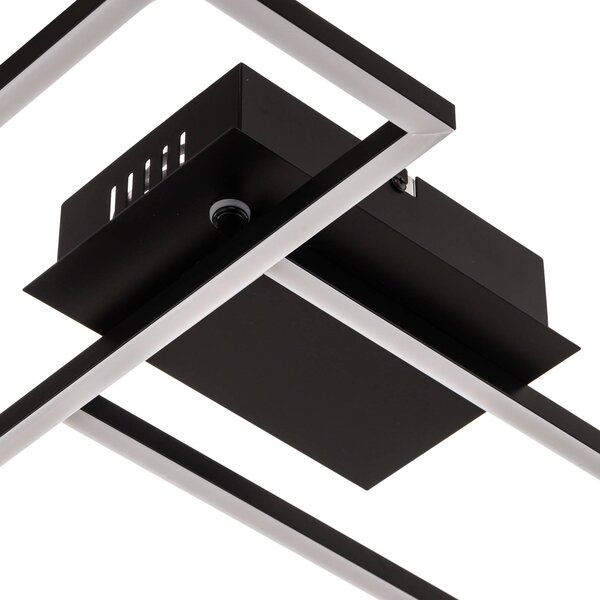 Briloner Frame LED mennyezeti lámpa, távirányítóval, fekete, dimmelhető, Fekete, Nappali / Étkező, fém, Modern