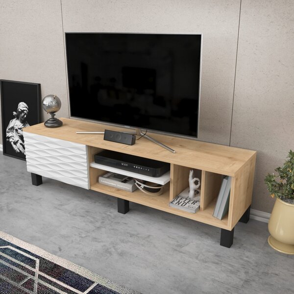 Olyo TV-állvány, fehér, 140 cm