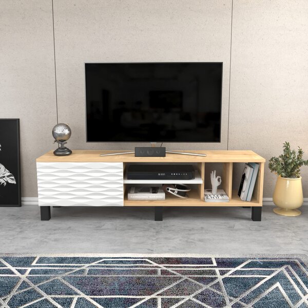 Olyo TV-állvány, fehér, 140 cm