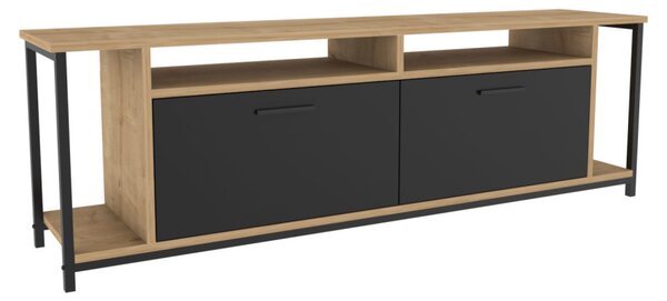 Omar TV-állvány, tölgy-fekete, 160 cm