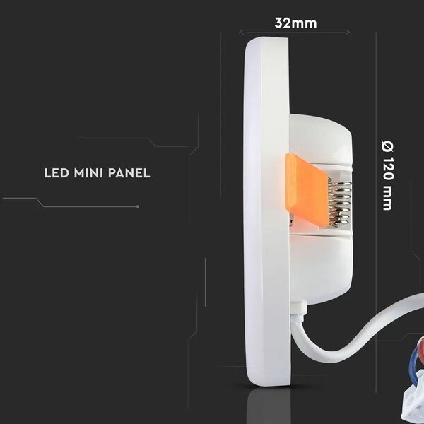 V-TAC süllyeszthető mennyezeti kerek LED panel 12W hideg fehér - SKU 729