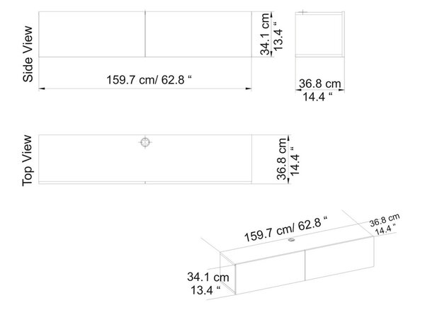 Poling TV-állvány, fehér, 159,7 cm – TR322RTC2171