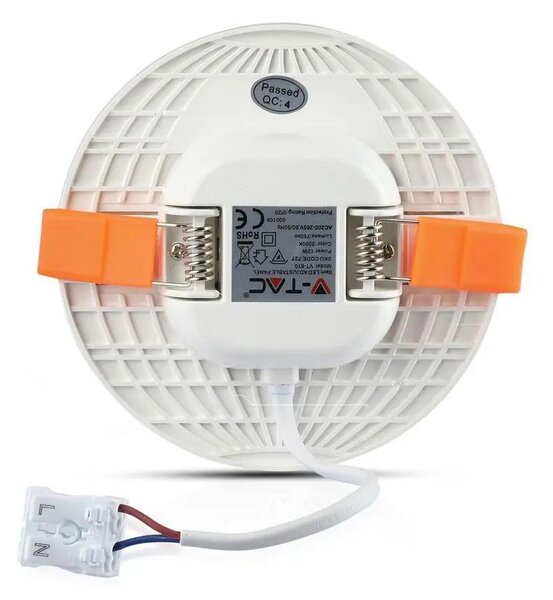 V-TAC süllyeszthető mennyezeti kerek LED panel 12W hideg fehér - SKU 729