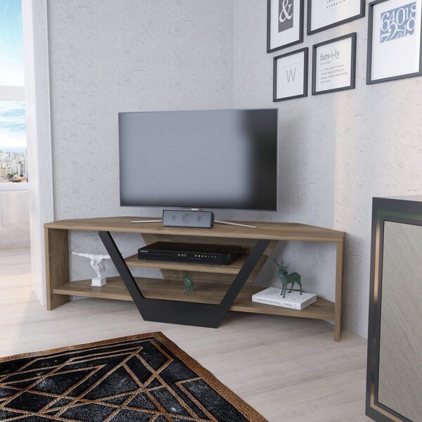 Sares TV-állvány, dió-fekete, 120 cm