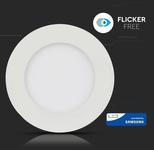 V-TAC süllyeszthető mennyezeti kerek LED panel 12W meleg fehér - SKU 712