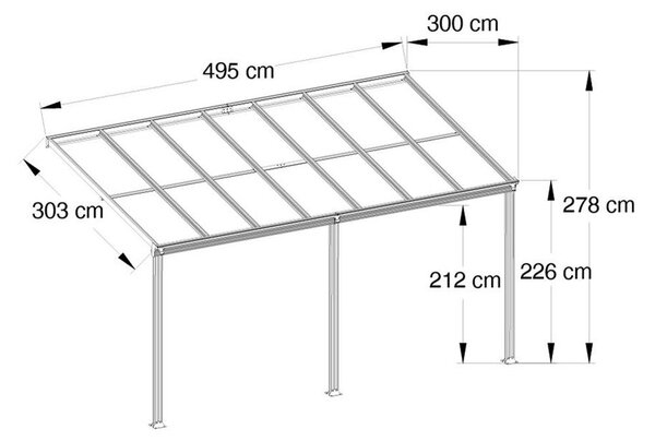 AVENBERG AVESTA BW8 Alumínium kocsibeálló 5 x 3 m