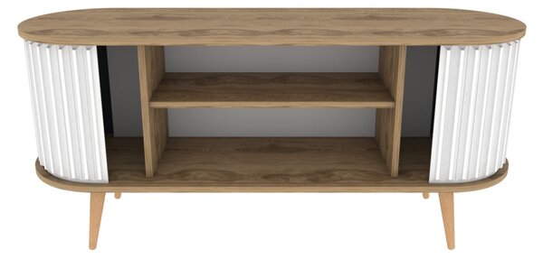 Stor TV-állvány, oud tölgy-fehér, 140 cm