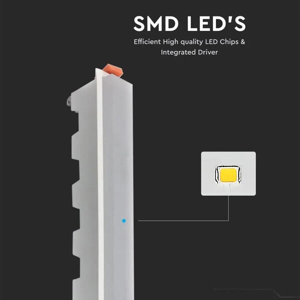 V-TAC süllyeszthető mennyezeti hosszúkás LED panel 20W hideg fehér - SKU 6415