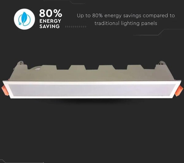 V-TAC süllyeszthető mennyezeti hosszúkás LED panel 20W hideg fehér - SKU 6406