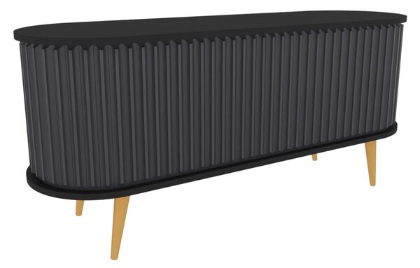 Stor TV-állvány, fekete-antracit, 140 cm