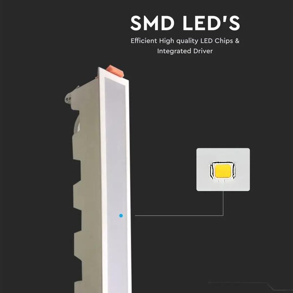 V-TAC süllyeszthető mennyezeti hosszúkás LED panel 20W hideg fehér - SKU 6406