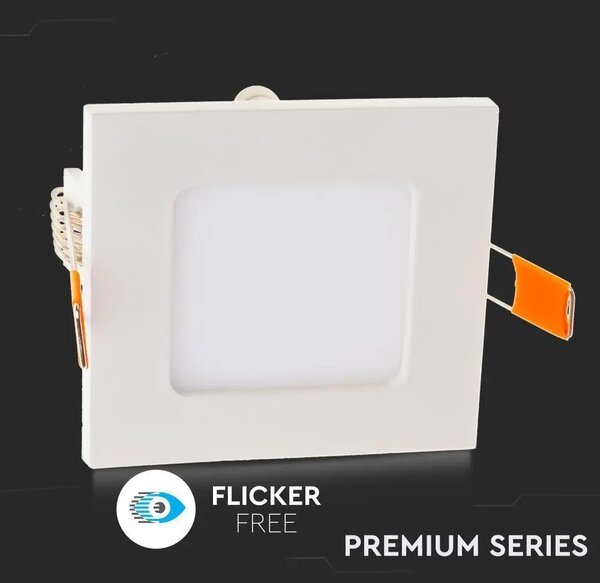 V-TAC süllyeszthető mennyezeti szögletes LED panel 6W meleg fehér - SKU 4863