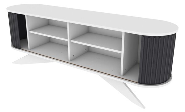 Stor TV-állvány, antracit-fehér, 180 cm
