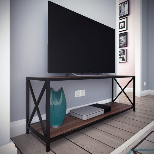 Xena TV-állvány, fekete-dió, 120 cm