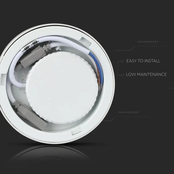 V-TAC falon kívüli mennyezeti kerek LED panel 18W hideg fehér - SKU 4918