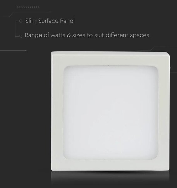 V-TAC falon kívüli mennyezeti szögletes LED panel 12W meleg fehér - SKU 4913
