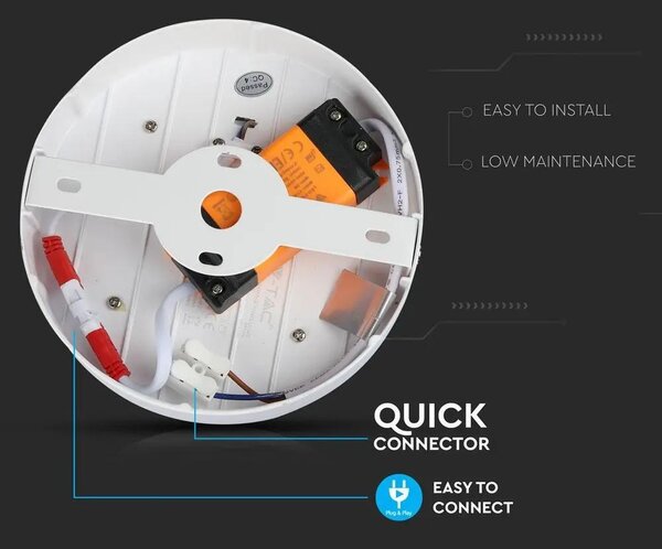 V-TAC falon kívüli mennyezeti kerek LED panel 8W természetes fehér - SKU 4891