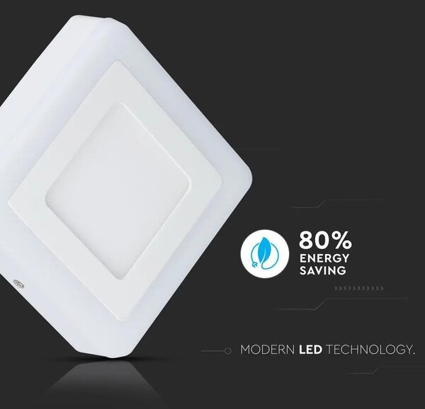 V-TAC falon kívüli mennyezeti szögletes LED panel 15W meleg fehér - SKU 4925