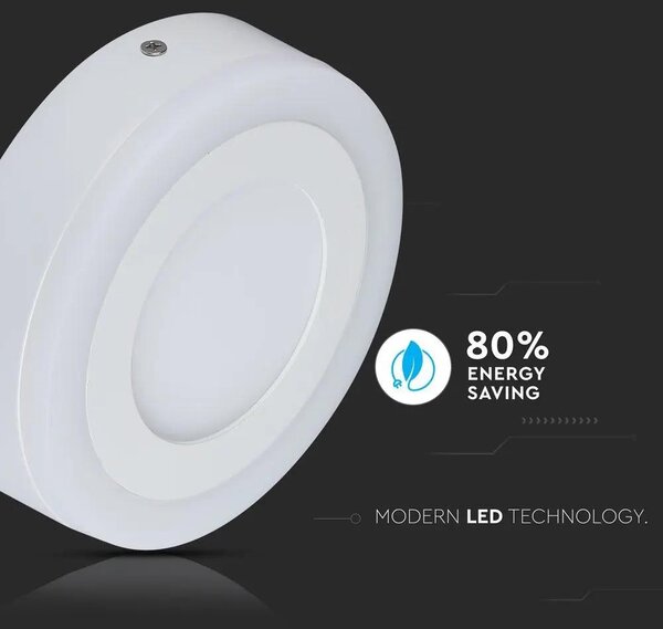 V-TAC falon kívüli mennyezeti kerek LED panel 8W természetes fehér - SKU 4891