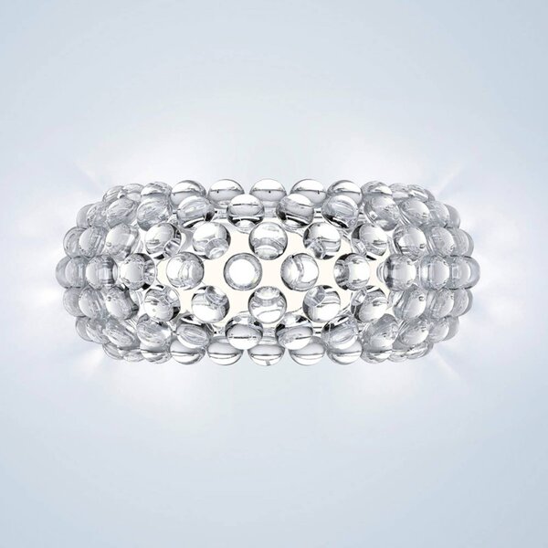 Foscarini Caboche Plus media R7s fali lámpa világos, dimmelhető, Tiszta / átlátszó, Nappali / Étkező, Műanyag, Dizájn