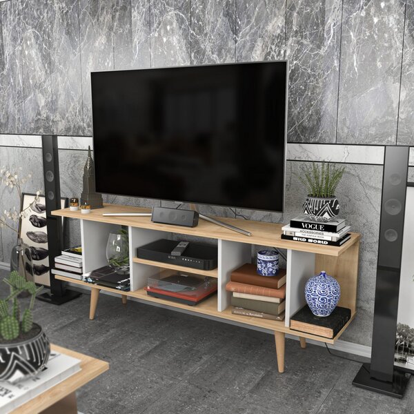 Akya TV-állvány, fehér, 160 cm – TR322RTC2196