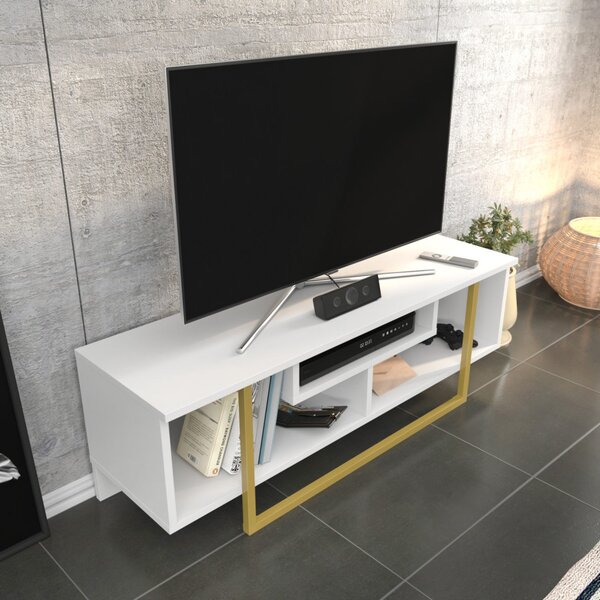 Asal TV-állvány, arany-fehér, 120 cm