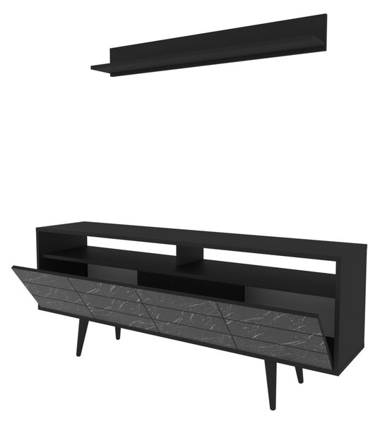 Ola TV-állvány, fekete, 160 cm