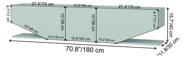 Inci TV-állvány, fekete, 180 cm