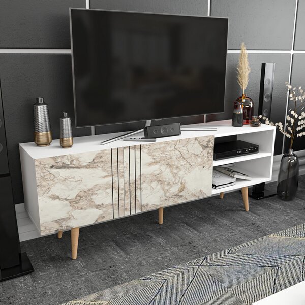 Ronas TV-állvány, fehér, 160 cm
