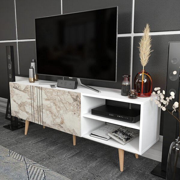 Ronas TV-állvány, fehér, 160 cm