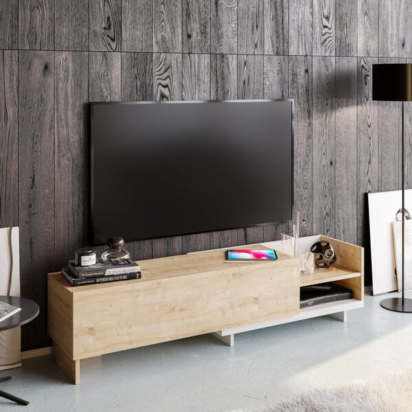 Parion TV-állvány, fehér, 165 cm – TR322RTC2453