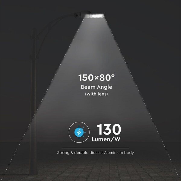 V-TAC utcai LED lámpa, térvilágító ledes lámpatest 160W természetes fehér - SKU 543