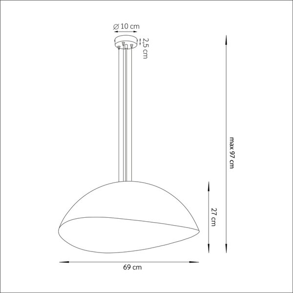 Függőlámpa SOLARIS, 70 cm, fehér-arany