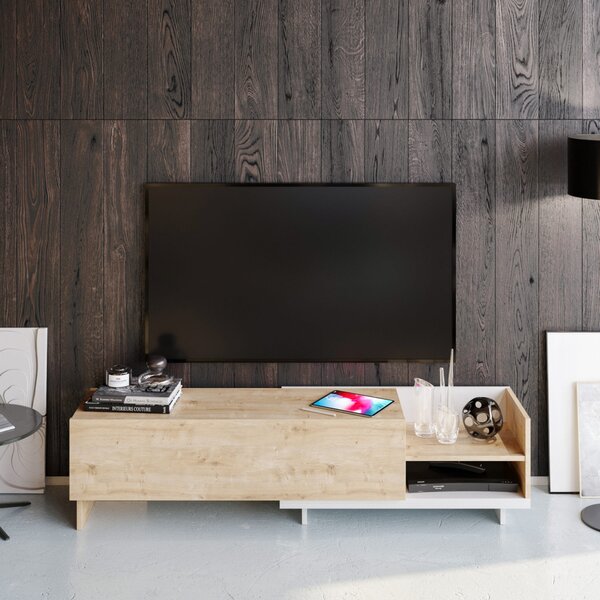 Parion TV-állvány, fehér, 165 cm – TR322RTC2453