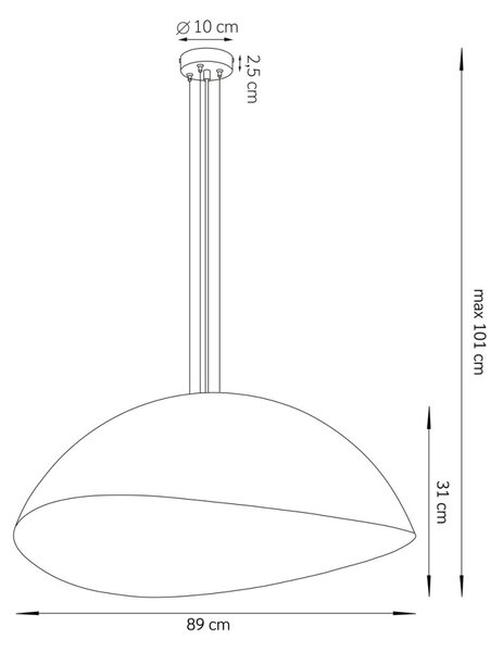 Függőlámpa SOLARIS, ezüst-fekete, 90 cm