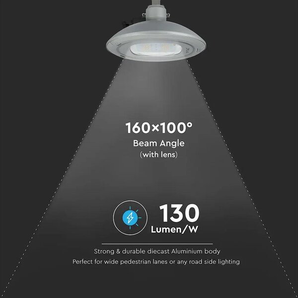V-TAC utcai LED lámpa, térvilágító ledes lámpatest 100W természetes fehér - SKU 545
