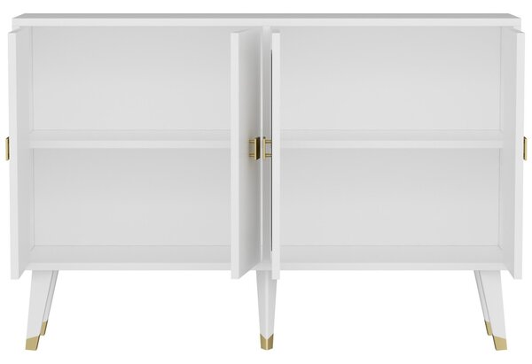Ahart komód, fehér-arany, 120 cm