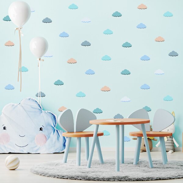 PIPPER. Textil falmatrica "Felhők" 60x70cm Szín: Halvány türkiz színek
