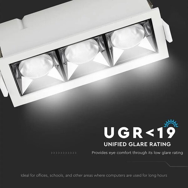 V-TAC süllyeszthető 12° mélysugárzó LED lámpa 12W hideg fehér - SKU 973