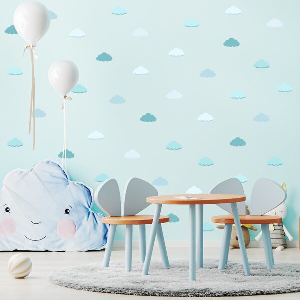 PIPPER. Textil falmatrica "Felhők" 60x70cm Szín: Halvány türkiz színek