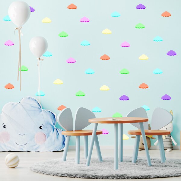 PIPPER. Textil falmatrica "Felhők" 60x70cm Szín: Sötét neon színek