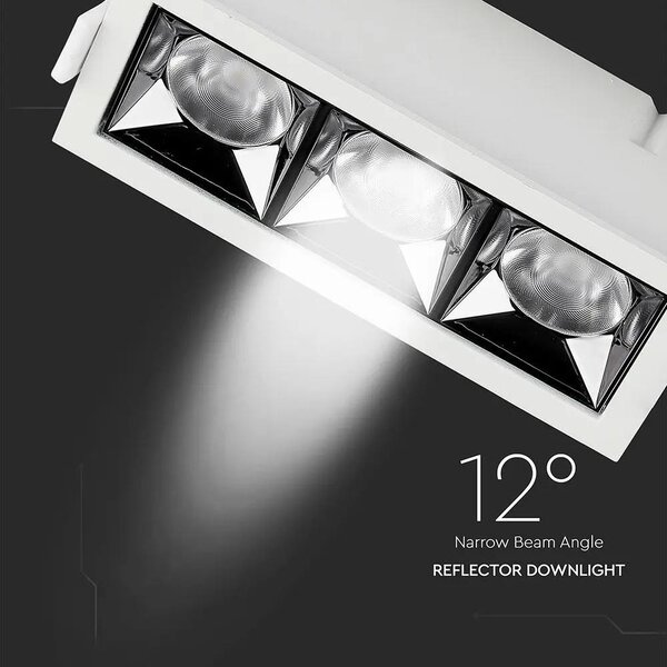 V-TAC süllyeszthető 12° mélysugárzó LED lámpa 12W hideg fehér - SKU 973