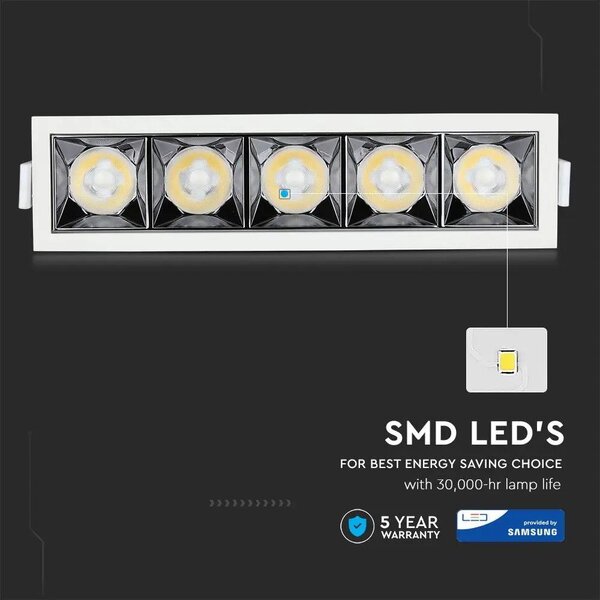 V-TAC süllyeszthető 12° mélysugárzó LED lámpa 20W meleg fehér - SKU 981