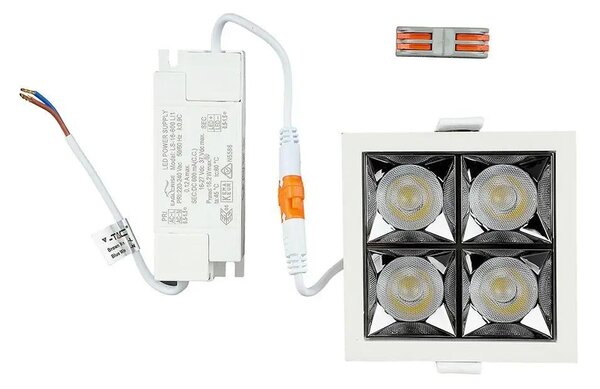 V-TAC süllyeszthető 12° mélysugárzó LED lámpa 16W hideg fehér - SKU 976