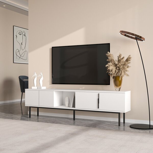 Ramsey TV-állvány, fehér, 180 cm
