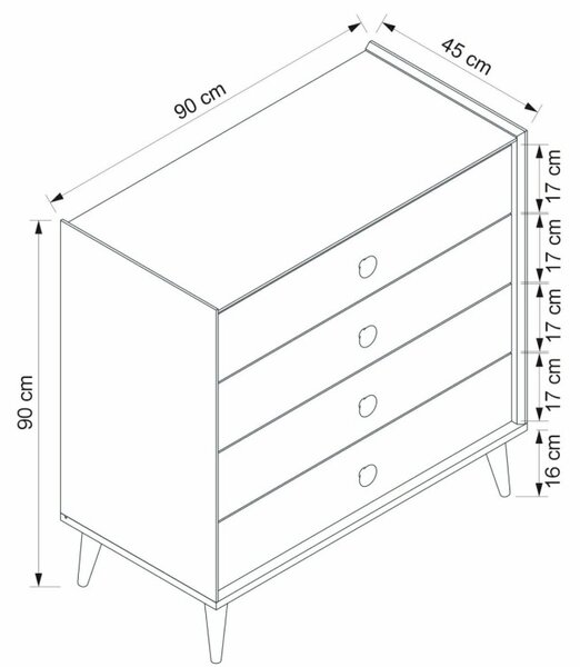 Mitra komód, 90 cm