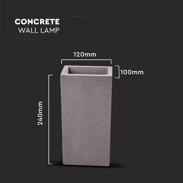 V-TAC G9 LED falon kívüli kétirányú lámpatest, világosszürke beton - SKU 8695