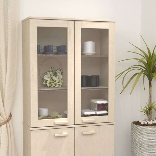 Vidaxl Hamar Üveges Vitrin - Fenyőfa - 85x35x100 cm